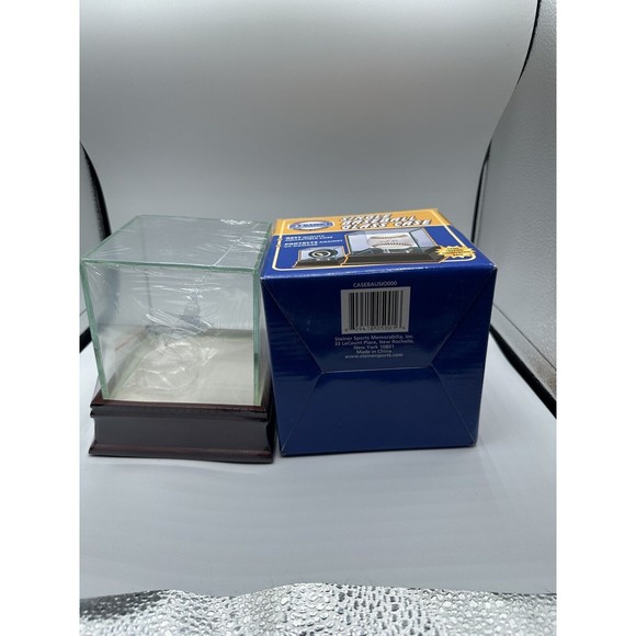 Single Baseball Glass Display Case With Wood Base - Picture 1 of 5